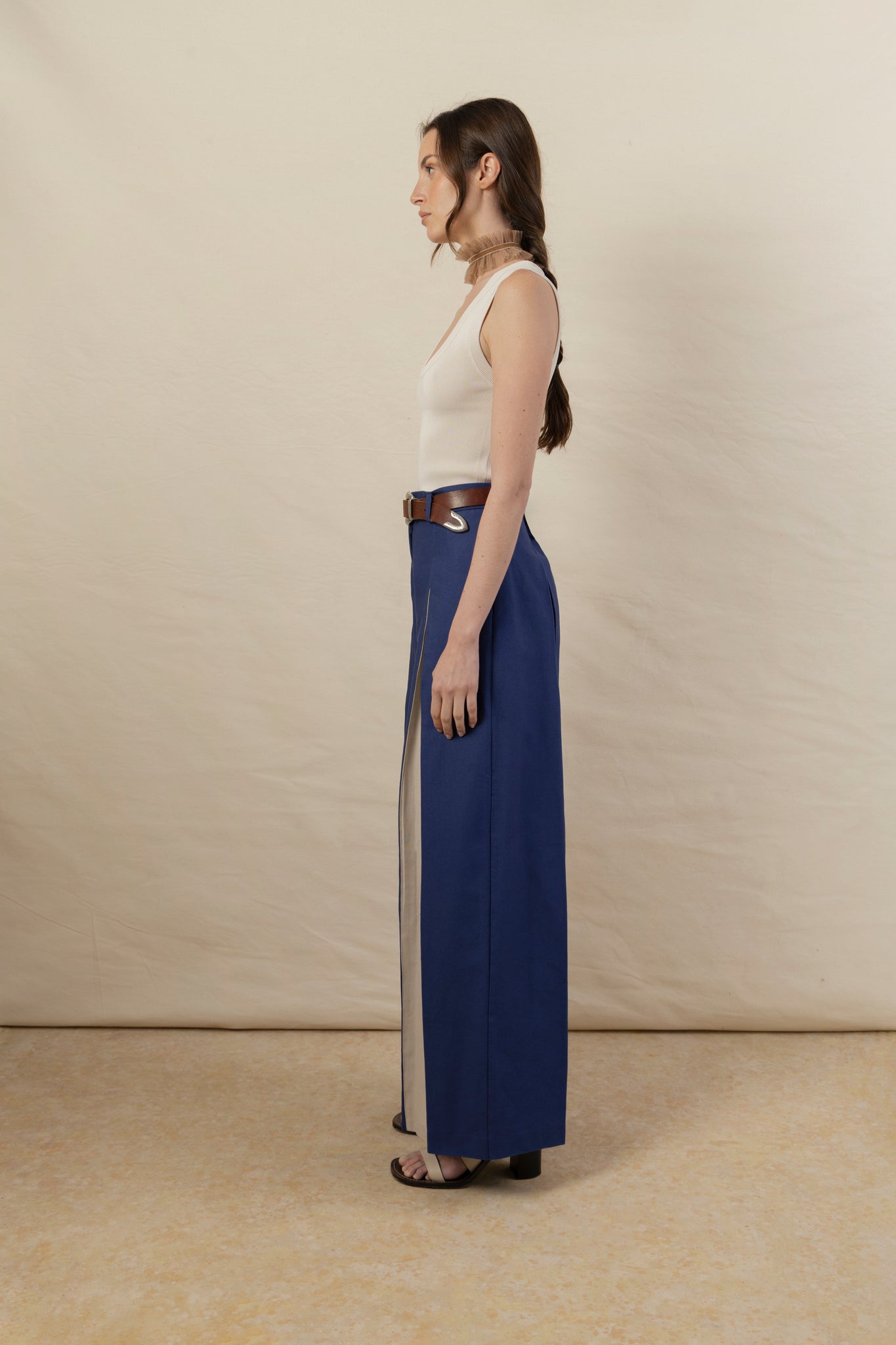 Pantalon Rosa canvas azul