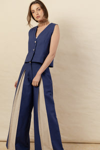 Pantalon Rosa canvas azul