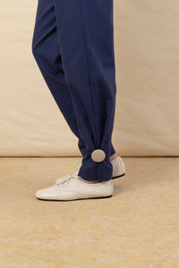 Pantalon Sofia boton canvas azul